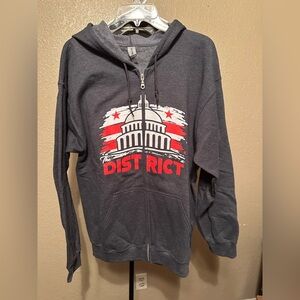 Gray Fleece Hoodie with Interior Care Tag